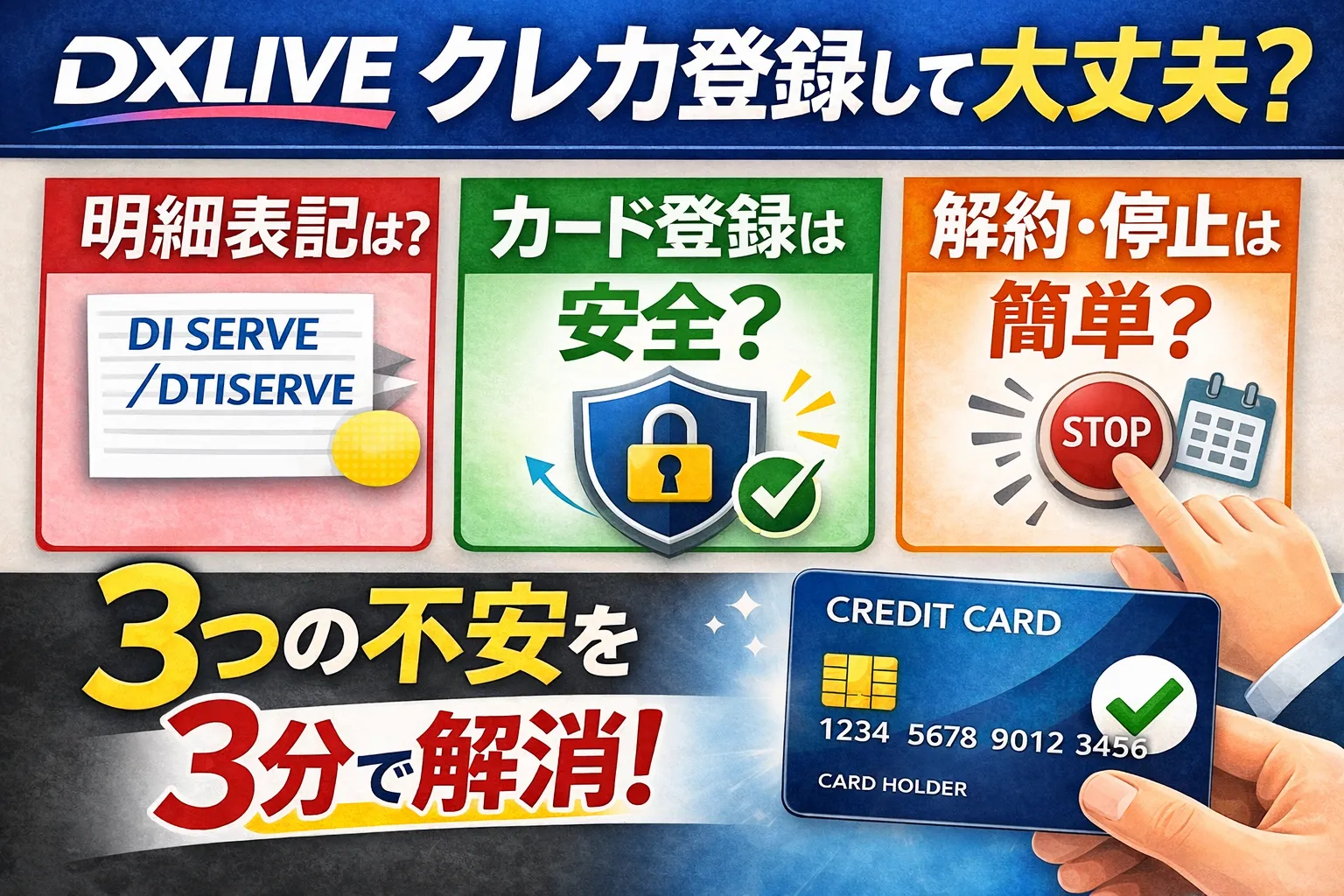 DXLIVEのクレカ登録は大丈夫？明細表記・安全性・解約の不安を3分で解消するサムネイル